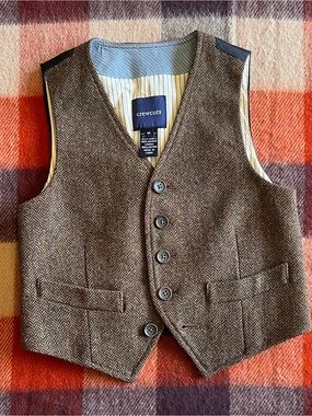 Crewcuts Brown Herringbone Wool  Vest toddler/kids medium